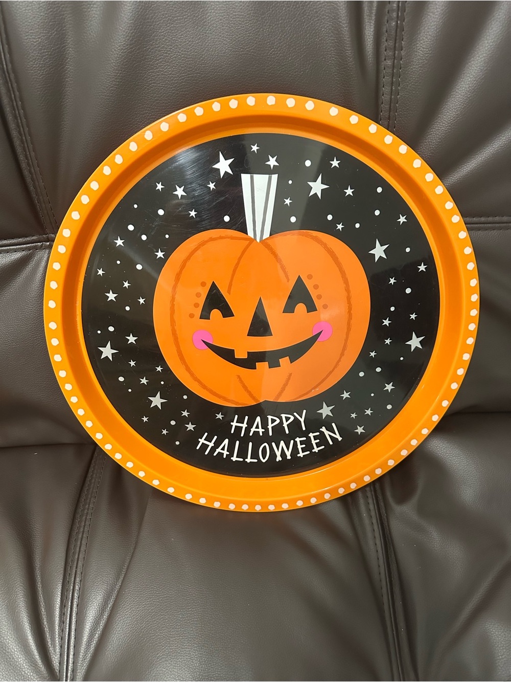 Plastic Pumpkin Halloween Tray Happy Halloween Party Decoration
